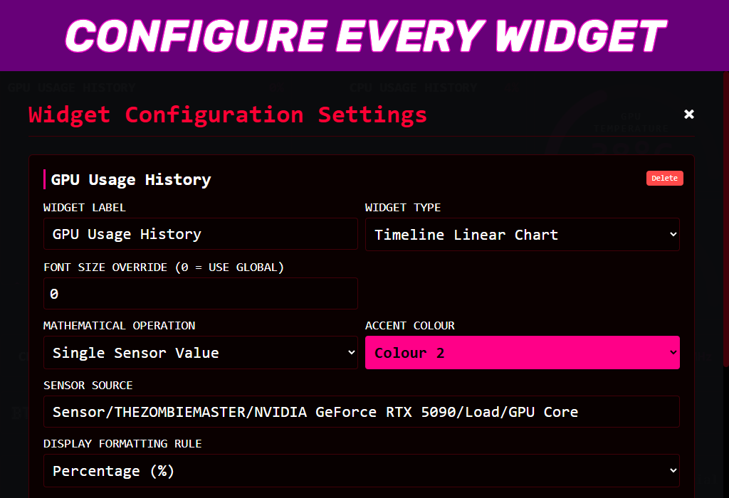 FluxDash - Configure every widget